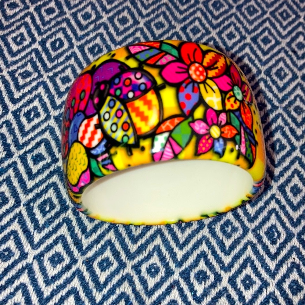 Bold Floral Bangle Bracelet